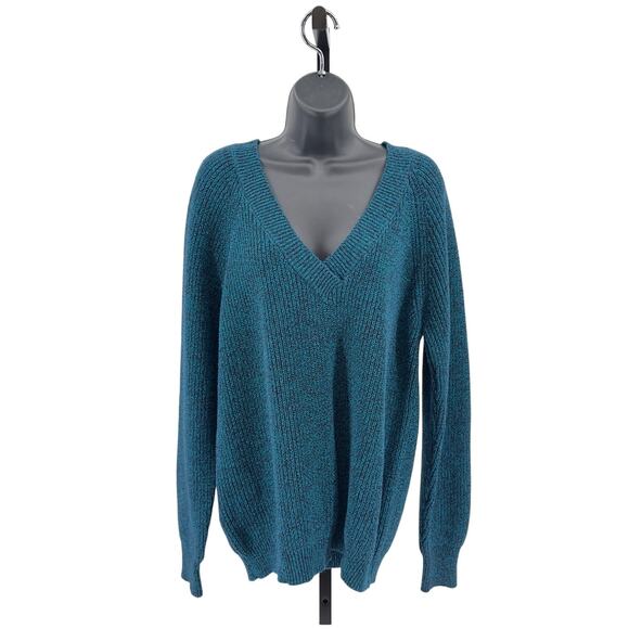 BCBGMaxazria WMNS Knit Spruce Cotton Sweater SZ M V-Neck FOH5254930-363  082019 - Picture 1 of 9